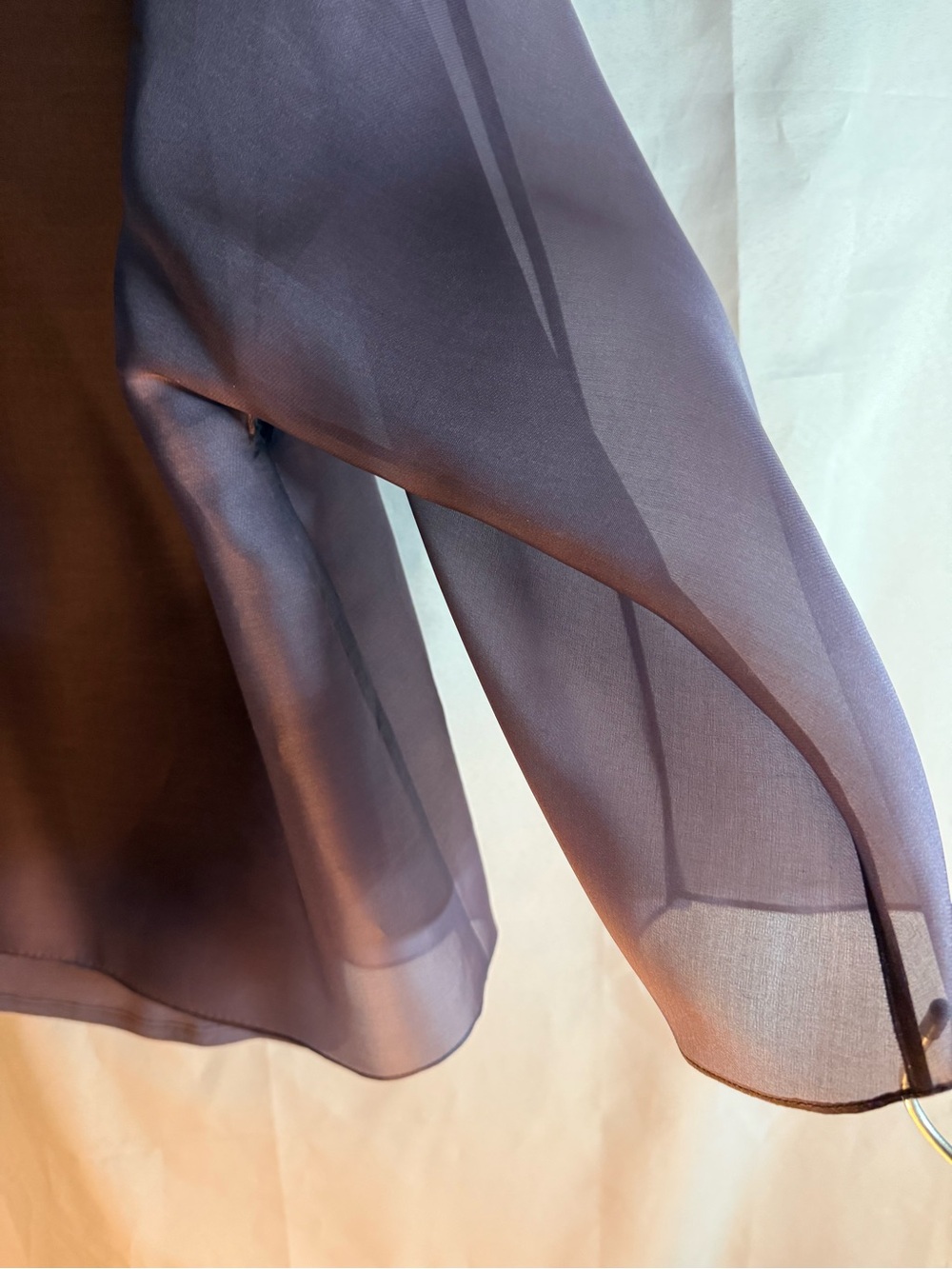 Eileen Fisher 2X Silk Lavender Sheer Open-Front Jacket - Picture 4 of 9